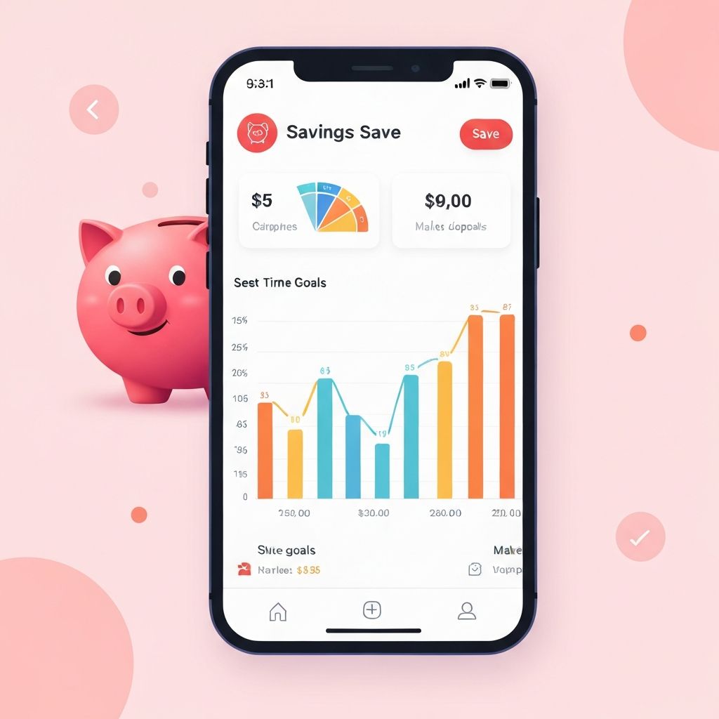 SaveSmart app interface showing savings progress